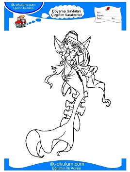 Çocuklar İçin Winx Club Denizkızı Boyama Sayfaları 